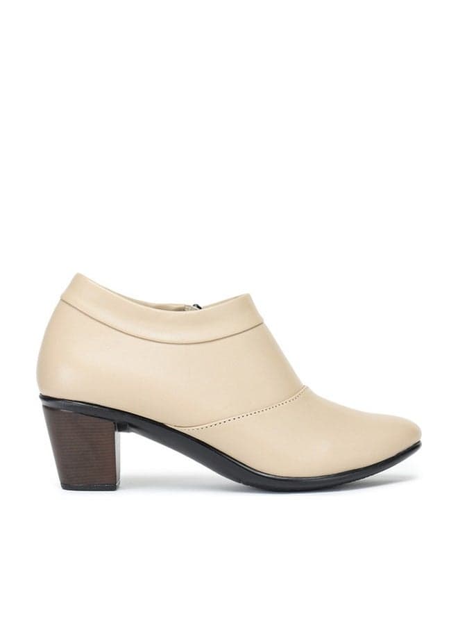 Cream Block Boots for Women
