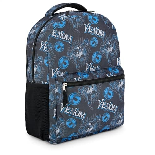 Marvel Comics Venom School Backpack - Avengers, Spiderman, Captain America, Iron Man, Hulk - Officially Licenced Bookbag for Boys & Girls (Venom Black)