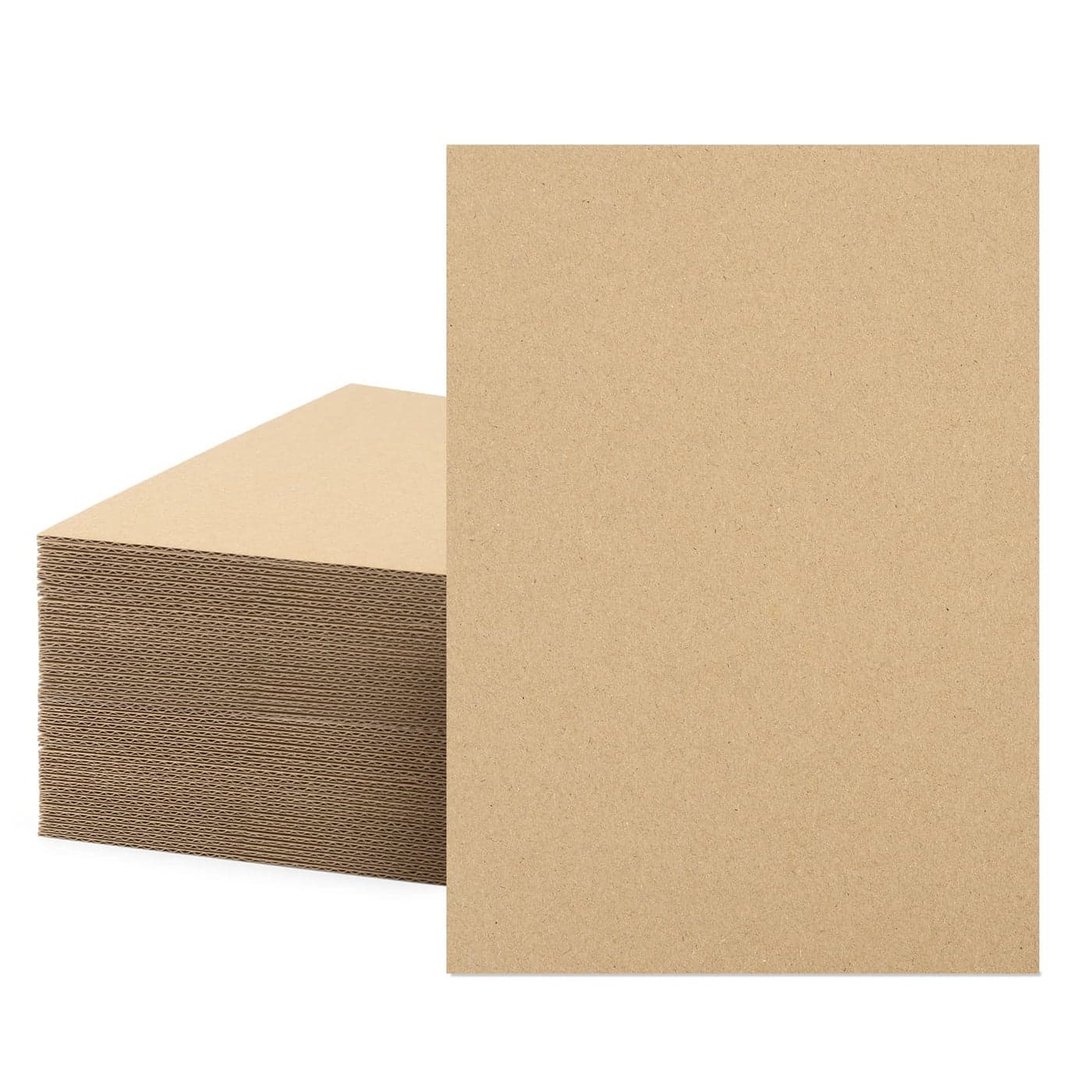 Mat Board Center 50 Corrugated Cardboard Sheets 5x7 Inches Flat Card Board Inserts for Packing Shipping Mailing DIY Crafts