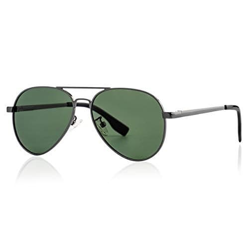 Gleyemor Polarized Aviator Sunglasses for Small Face Women and Men, 52MM Small Aviators 100% UV Protection (Gunmetal/G15)