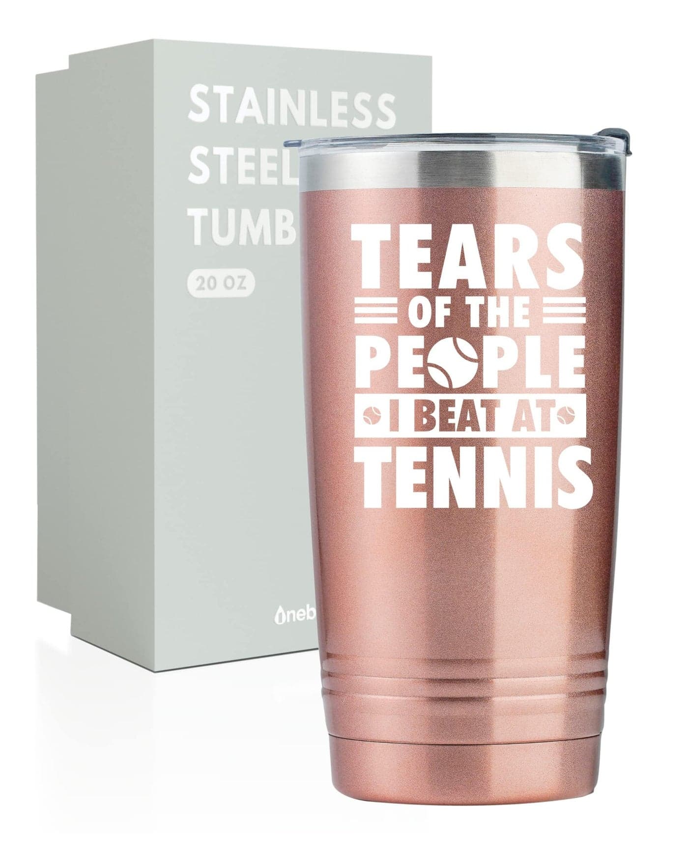 Onebttl Tennis Gifts for Women, Lovers, Senior Night 2025, 20 oz Stainless Steel Tumbler, Fuuny Gifts for Tennis Coach - Tears of The People I Beat