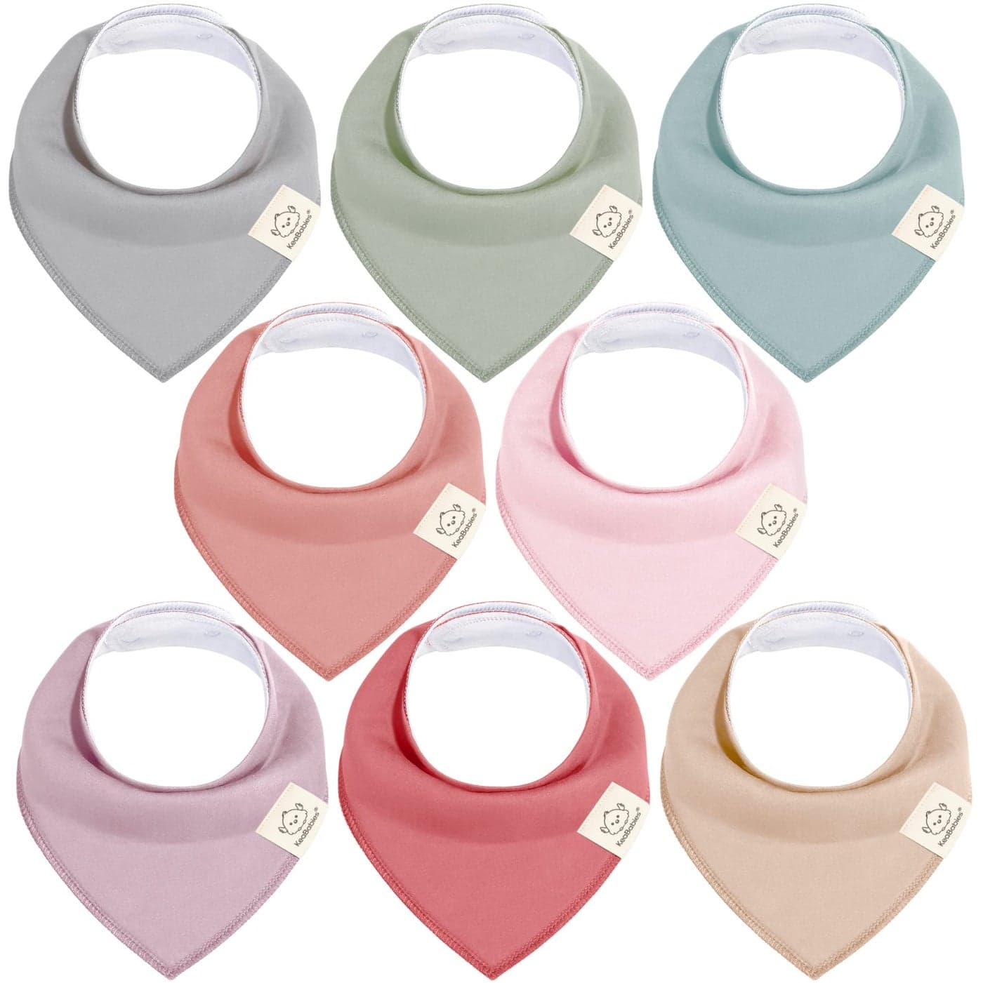 8-Pack Organic Baby Bandana Drool Bibs for Girls - Super Absorbent Baby Bibs for Baby Girls, Baby Boys, Soft Cotton Bandana Bibs, Baby Drool Bib,Teething Bibs for Infant,Toddler,Bib Girl(Muted Pastel)