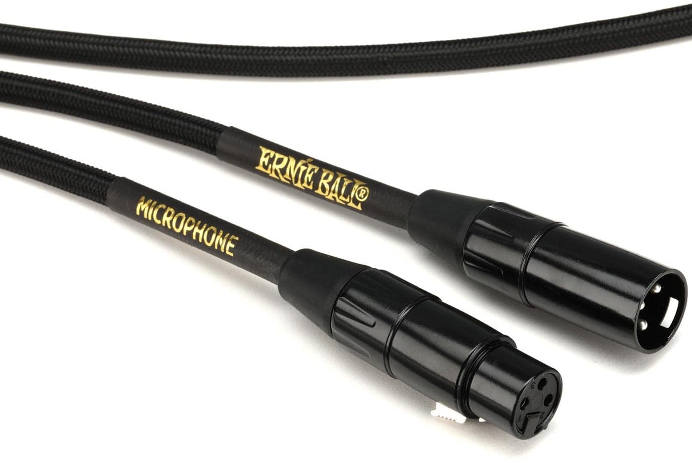 Ernieball 6390 5ft Braided Male Female XLR Microphone Cable Black