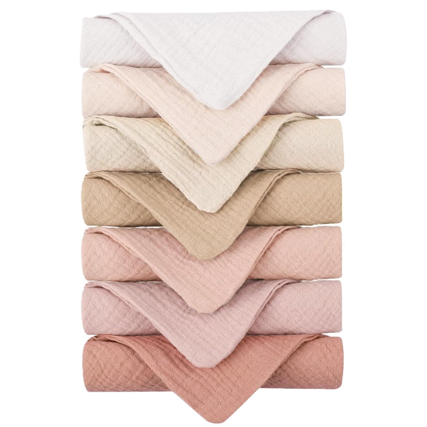 Konssy Baby Muslin Washcloths 7 Pack -100% Cotton Baby Bath Washcloths, Soft Baby Wash Cloths and Absorbent Burp Cloths for Newborn Kids Girls and Boys, 11x11 inches