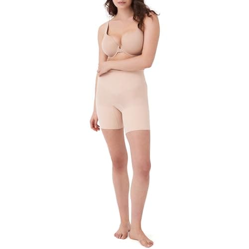 SPANX SPANXsculpt Seamless Power Mid-Thigh Short - Core Shapewear - Lightweight, All-Day Shaping & Support - No Panty Lines - Soft Nude - Large