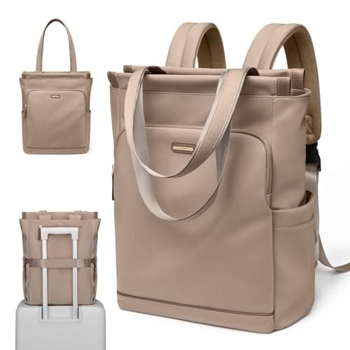 GOLF SUPAGS Convertible Laptop Backpack for Women Casual Daypack Notebook Tote Bag for Work College Travel Leisure (Champagne)