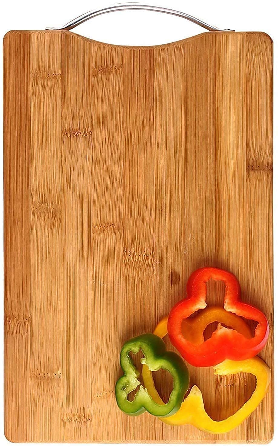 GION Large NonSlip Wooden Bamboo Cutting Board with Antibacterial Surface with Stainless Steel Handle Chopping Board for Kitchen Cutting Board for Kitchen