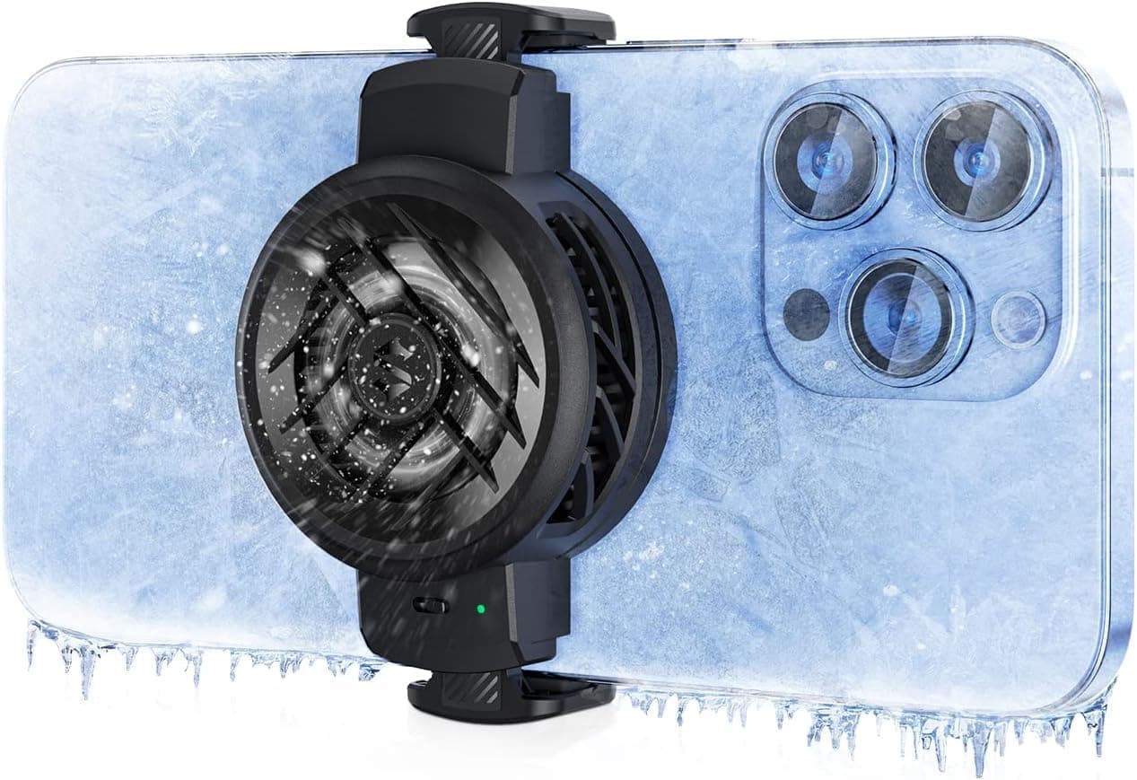 Black Shark 3 Pro Phone Cooler, Cell Phone Cooler with Semiconductor Cooling Chip, Intelligent Rapid Cooling, Compatible with 2.5-3.5 Inch Cell Phone Width for Gaming, Live Stream, Vlog, Online Video