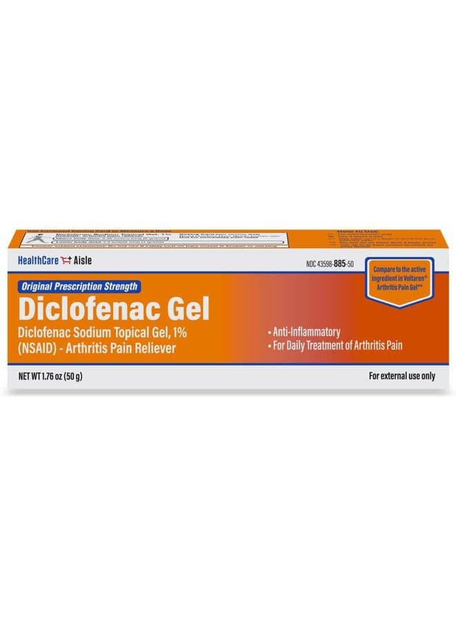 Diclofenac Gel, 1%, Arthritis Pain Relief - 50 g tube - Original Prescription Strength (NSAID)