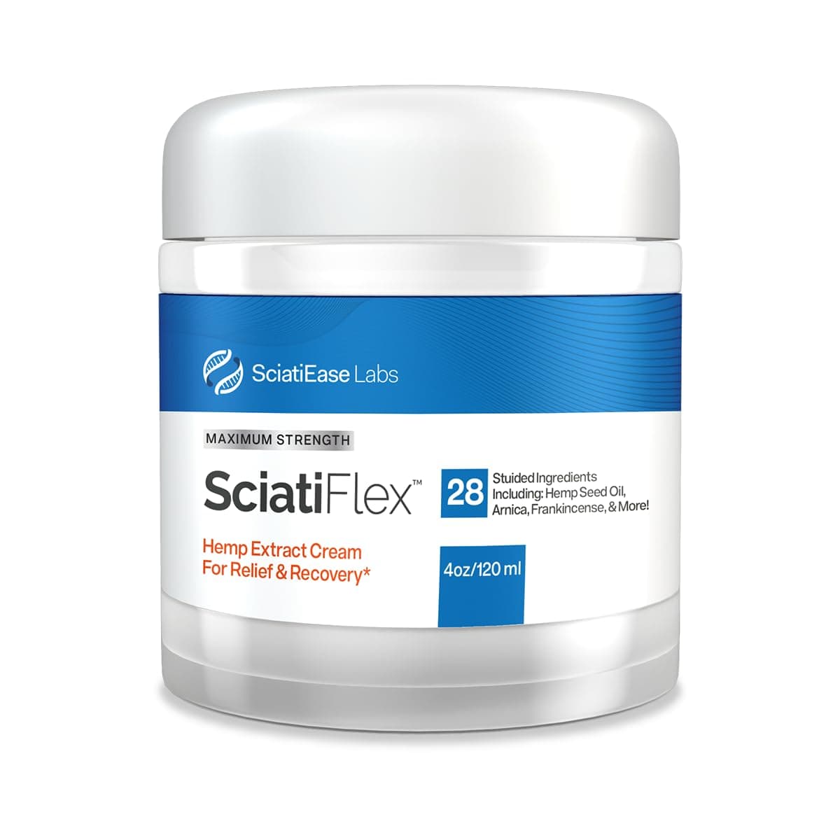 SciatiFlex Topical Sciatic Cream Maximum Strength for Sciatic Nerve Discomfort in The Lower Back Hips Buttocks Legs and Feet Hemp Cream with Arnica Extract Shea Butter Aloe Vera 4oz