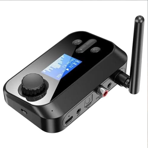 ETZIN 2 in 1 LCD Display V5.3 Bluetooth Transmitter Receiver, Audio Adapter with Aux, Optical, Dual Link Support for TV, Home Stereo, PC, Headphones, Speakers (EPL-1182WA)
