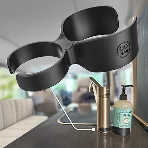 OpenGlass Van Mods Soap Swivel Caddy Van Accessories to Secure Soap Compatible with Most RV Faucets Soap Bottles Easy Installation