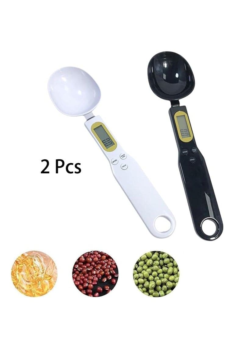 2 Pcs Food Scale Spoon, Digital Kitchen Scale High Precision Small Scale with Tare Function Weighing and Measuring Dry Liquid Ingredient Milk Tea Flour Medicine 1.1lb/500g(0.1g)