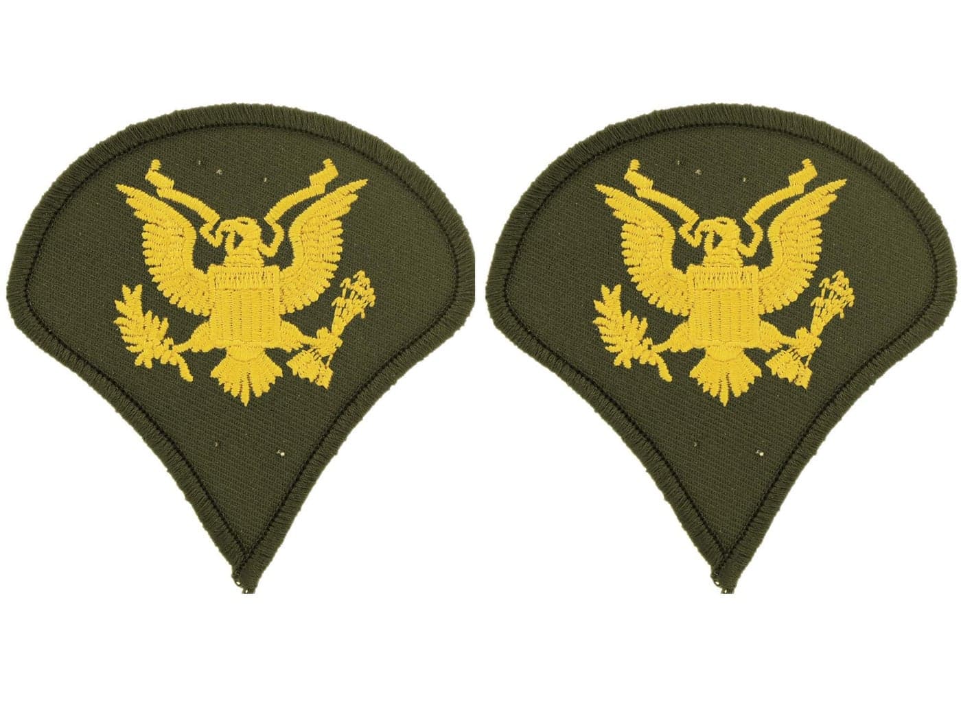 United States Army Rank E4 Specialist Patches Dress Green with IronOn Adhesive Set of Two