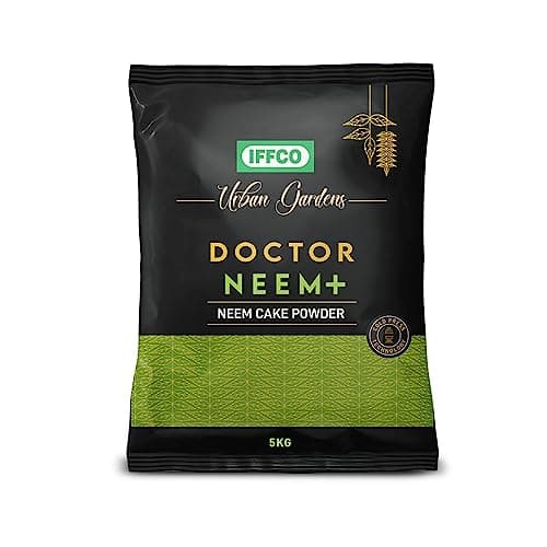 IFFCO Urban Gardens - Neem Khali 5 Kg - Pure Neem Cake Powder Extracted Through Cold Press Technology - Higher Azadirachtin & Neem Oil Content - Suitable for All Plants