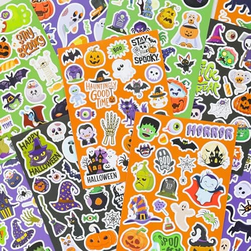 Fun Halloween Stickers for Kids Large Set of 200 Spooky Stickers for Halloween Party Favors Classroom Decor Gifts Treats Crafts and Toys Fun Bulk Stickers for TrickorTreat Bags and Baskets