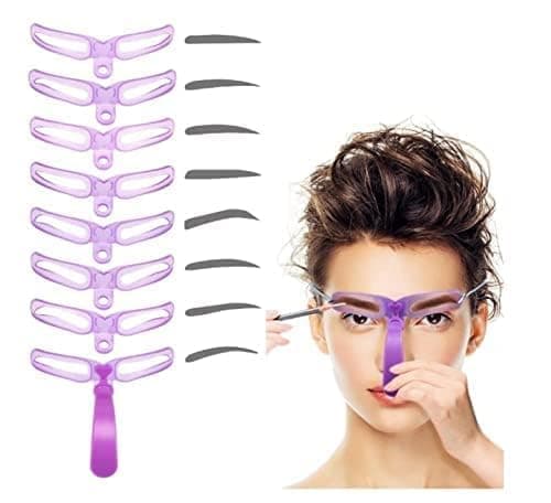 Eyebrow Template Eyebrow Stencils 8 Styles Reusable Brow Stencils with Handles and Straps Reusable Reusable DIY Makeup Tools