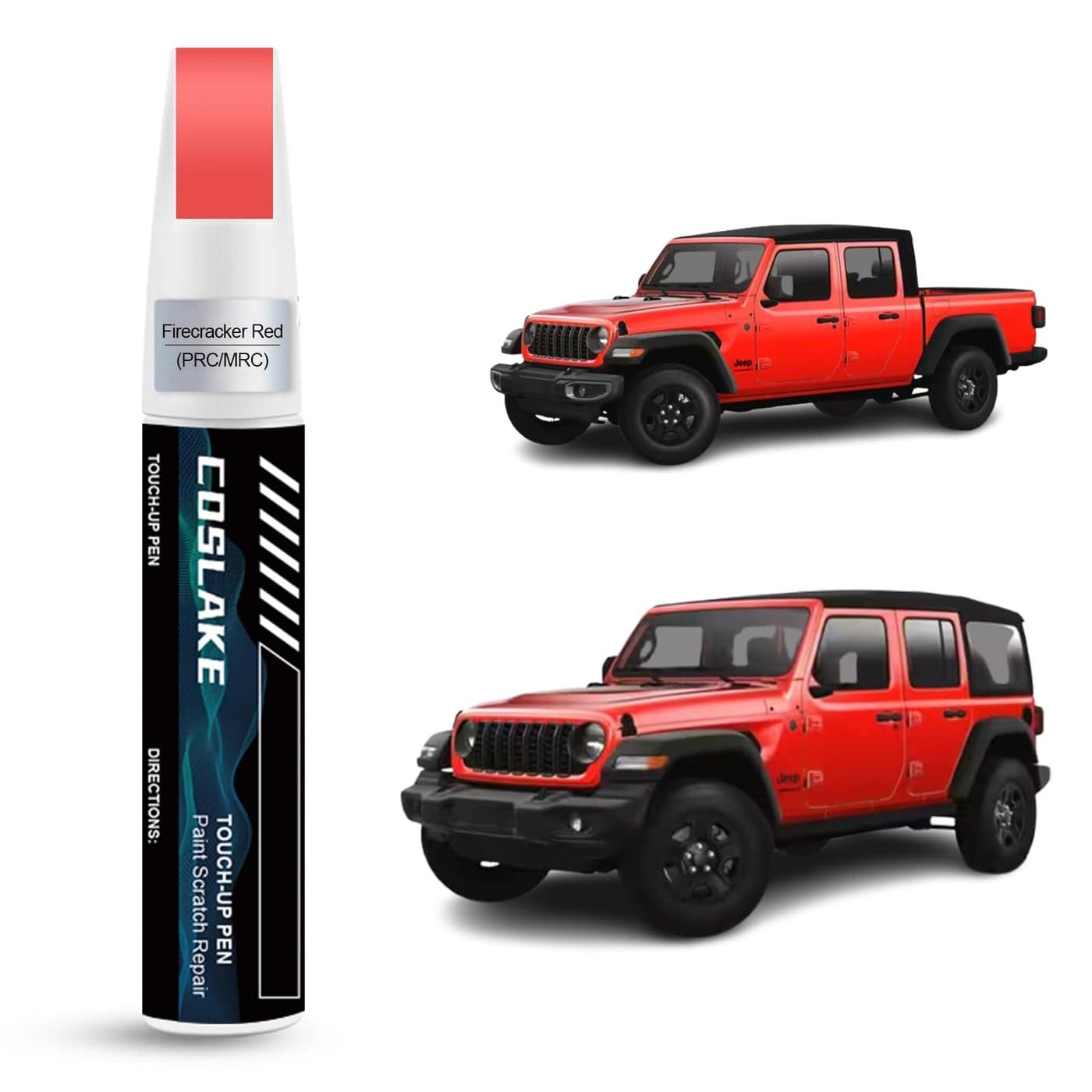 COSLAKE Car Touch Up PaintFirecracker RedPRCMRC for Jeep Car Paint Scratch Repair Kit Quick Easy Solution to Repair 2 in 1 Scratch Remover Pen with ColorMatched