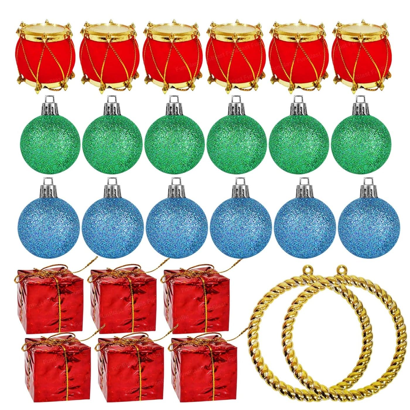 FunBlast Christmas Tree Decoration Balls Ornaments Pack of 26 Hanging Props Xmas Tree Decor Accessories Christmas Decorations Items for Home Decor Office