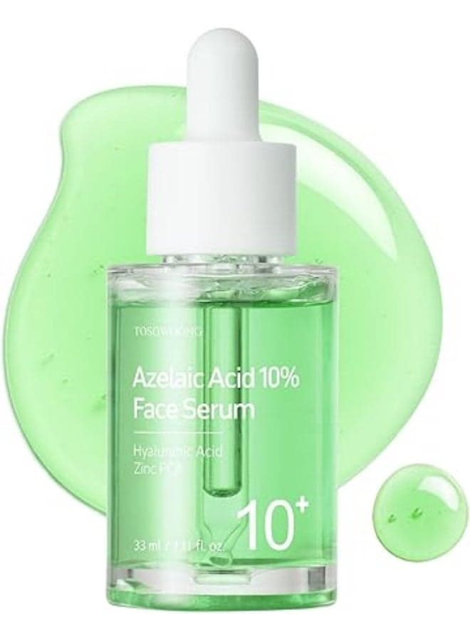 TOSOWOONG Azelaic Acid 10% Face Serum, With Centella Asiatica, Niacinamide & Hyaluronic Acid, For Uneven Skin Tone and Smooth Texture, Korean Skincare, 33 ml, 1.11 fl. oz