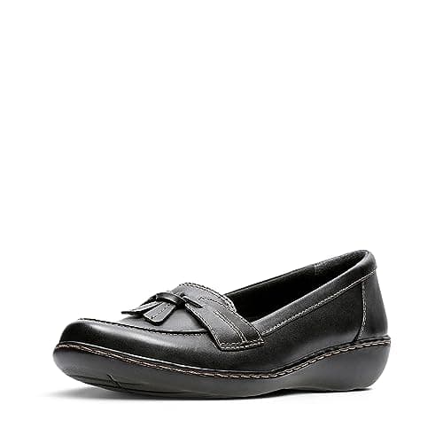 Clarks Women's Ashland Bubble Slip-On Loafer, Black, 10