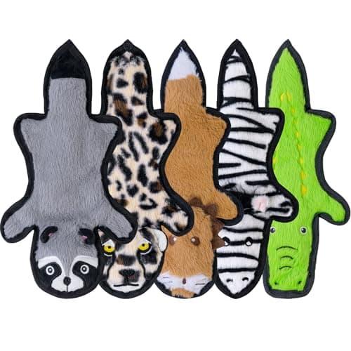 SHARLOVY No Stuffing Dog Toys Crinkle Squeaky Long Lasting Chews for Aggressive Durable Plush Dog Puppy Chew Toys for Teething with 6 Tough Layers for Small Medium Large Breed