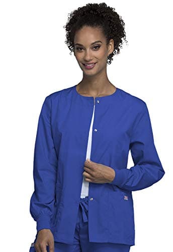 Cherokee Women's Snap Front Warm Up Jacket, Royal, X-Small