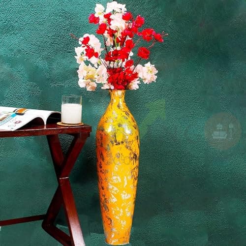 SPARKLE STORE 24 inches Metal Flower Vase for Home Decor Office Living Room Corner Decoration.
