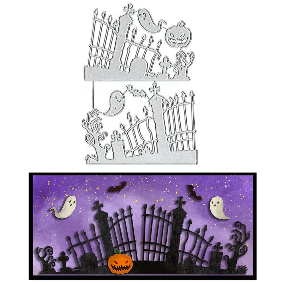 Halloween Witch Cutting Dies Halloween Die Cuts for Card Making Halloween Poison Pot Bats Die Cut Embossing Stencil Template Tool for DIY Scrapbooking Photo Album Card Craft Decoration Supplies