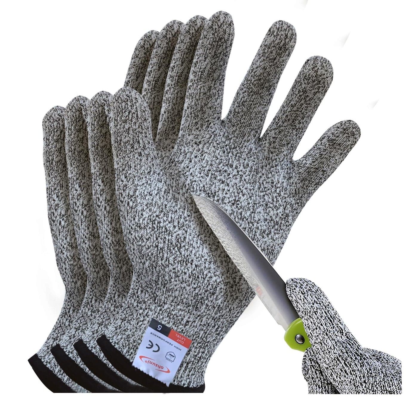 ohsuni Cutting Gloves 2 Pairs of Cut Resistant Gloves Food Grade Cut Resistant Gloves for Kitchen Oyster Shucking Fish Fillet Processing Carving Wood and GardeningMediumGrey