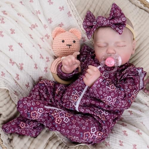 Aori 20 Inch Lifelike Reborn Baby Dolls Realistic Weighted Newborn Sleeping Girl with Outfit Soft Body Real Looking Baby Doll for Girls Age 3 Pretend Play Adoption Day Collectible