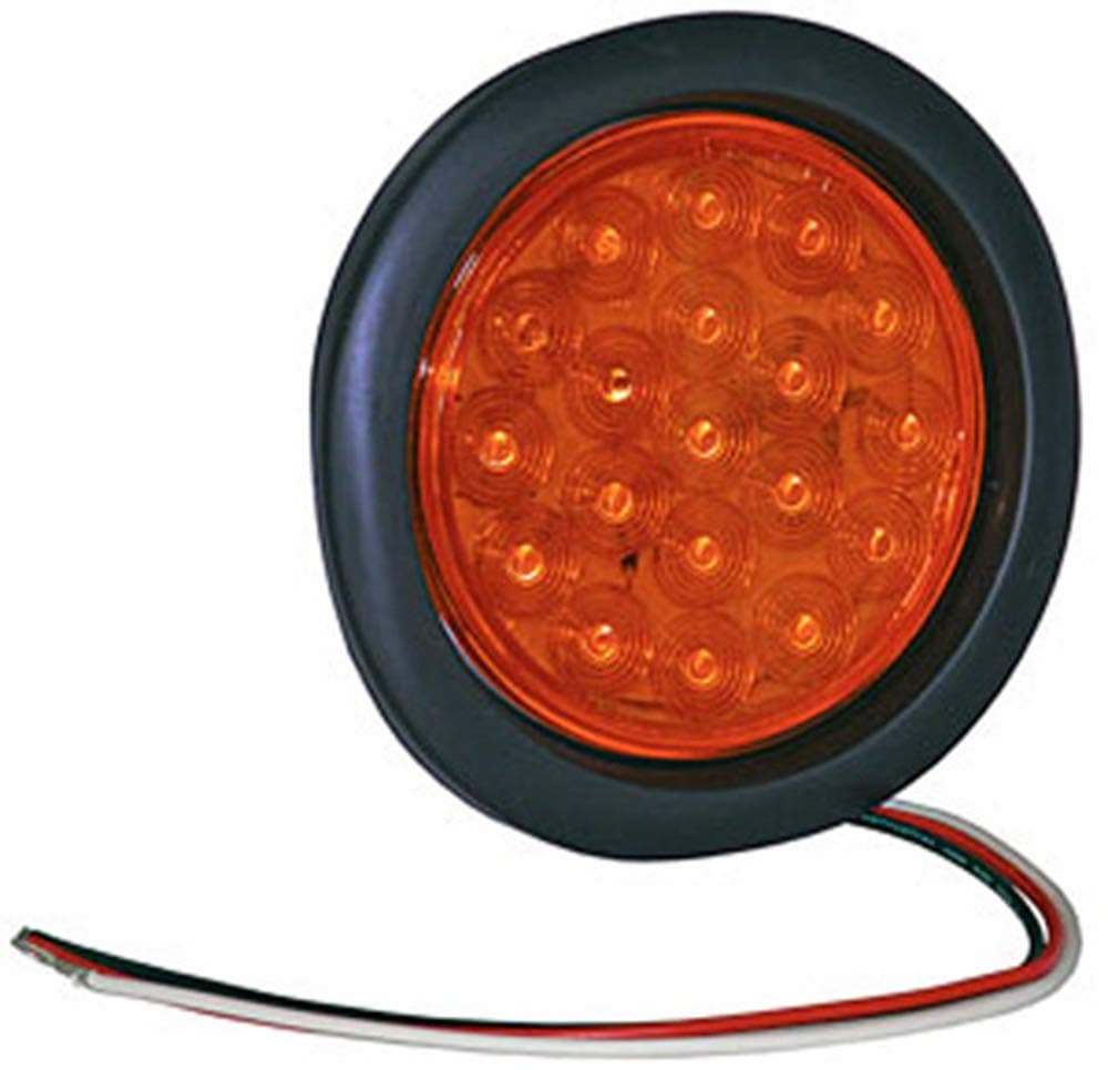 Buyers Products SL40AR 4 Inch Recessed Amber Strobe Light, Round Six Flash Warning Light, 24 LEDs, LED Flashing Lights for Vehicles, Truck Accessories