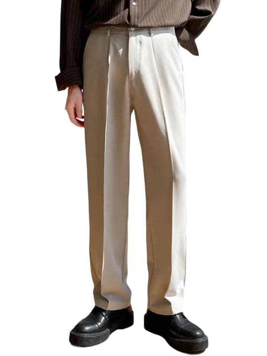 RAGZO Beige Mens Baggy Formal Pants for Men_32