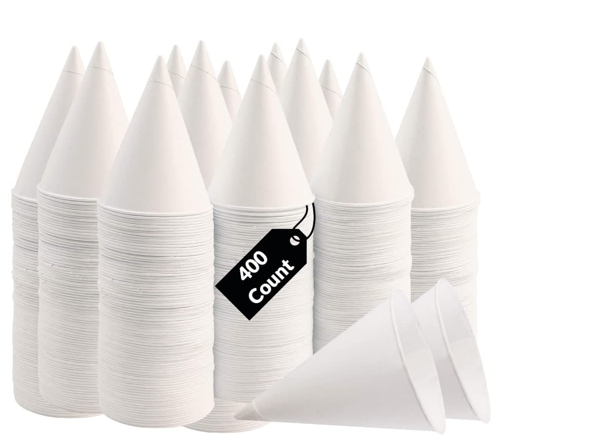 Smygoods Disposable White Paper Cone Cups Pack of 40045 oz EcoFriendly LeakProof Ideal for Events Water Coolers Quick Hydration Efficient Cleanup