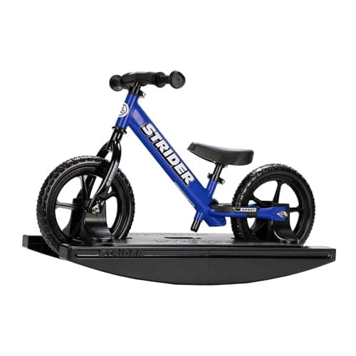 Strider 12 Sport Bike Blue Rocking Base Helps Teach Baby How to Ride a Balance Bicycle for Kids 6 Months to 4 Years Easy Assembly Adjustments