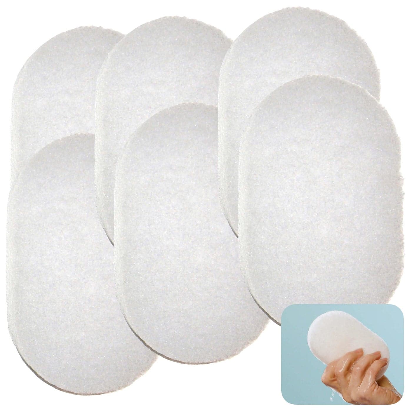 HartFelt Bath Sponges for Shower Oval Body Wash Scrubber for Exfoliating Skin Clean and Refresh Body Back Arms ChemicalFree Body Sponge Made in USA Pack of 6