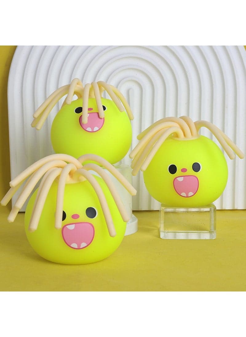 Stress Relief Monster Hair-Pulling Toy Bright yellow-be surprised