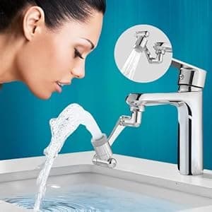 1080° Rotating Swivel Faucet Tap Extension 2 Modes Water Faucet, Adjustable Head Nozzle Adapter Splash-Proof Hose Aerator Filter Extender Sprayer for Kitchen, Bathroom,