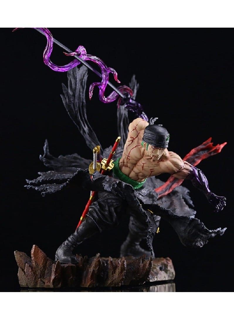 Three-Sword Style Anime Figure Large PVC Collectible Doll Desktop Display Ornament Birthday Gift For Boys Girls 28cm