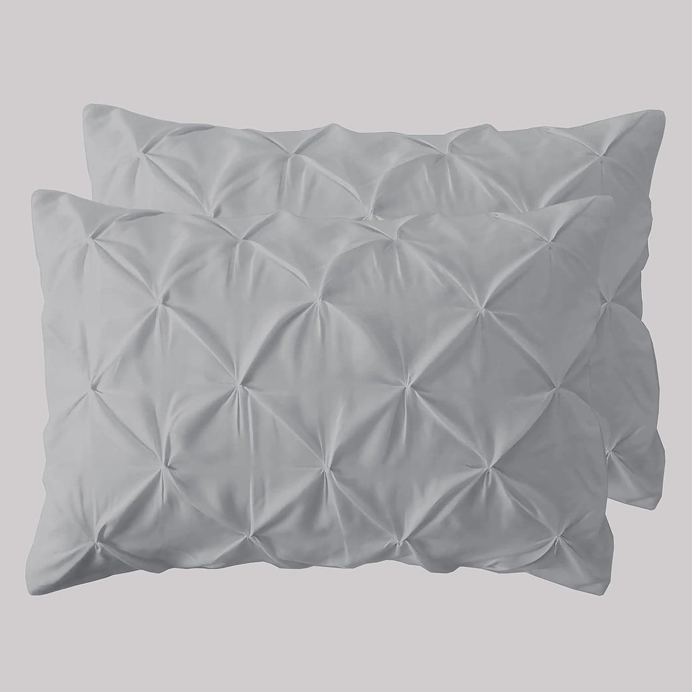 MECKHOME CULTURE Soft and Cozy Microfiber Decorative Pillow Cover Well Designed Pinch Pleated Pattern 18x28 Inches Set of 2 Silver Grey