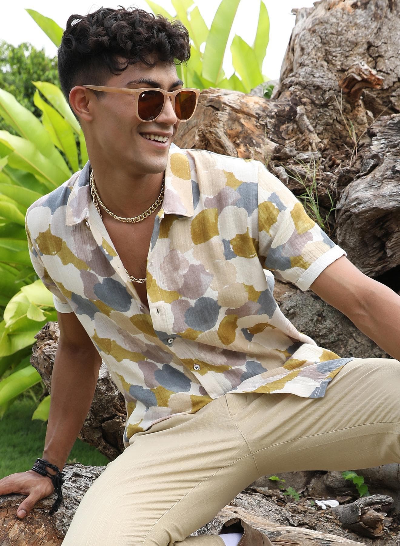 Men's Multicolour Abstract Print Shirt