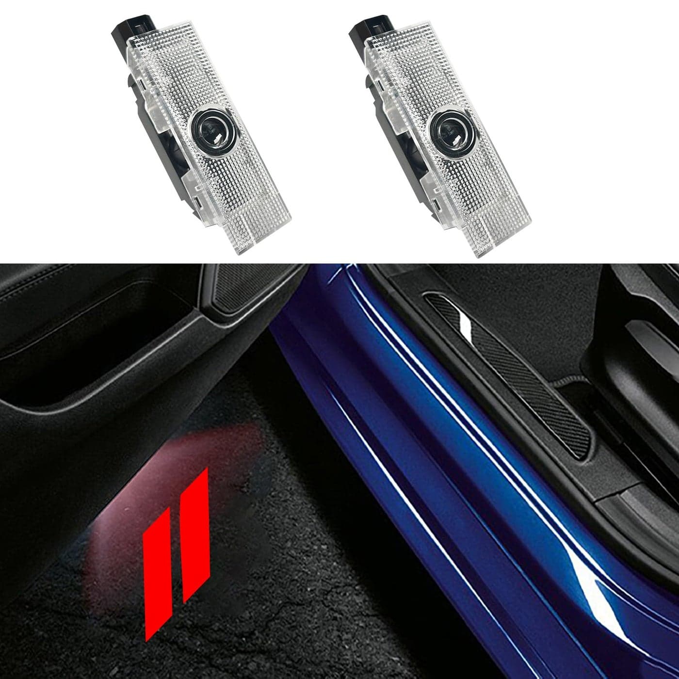 2PCS Never Fade Door Lights Logo for Dodge Challenger Hornet GT RT Courtesy LED Welcome Puddle Projection Light Lamps Accessories RED