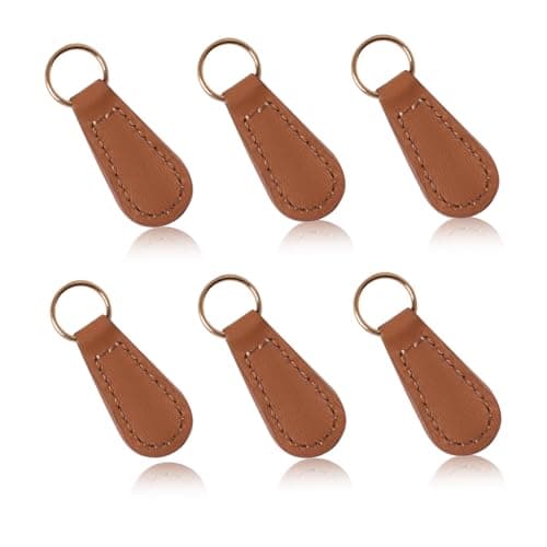 Deoward Zipper Pull Replacement PU Leather Zipper Tag Fixer Pull Repair for Backpacks Jackets Luggage Purses Suitcases Handbags 6 PCS