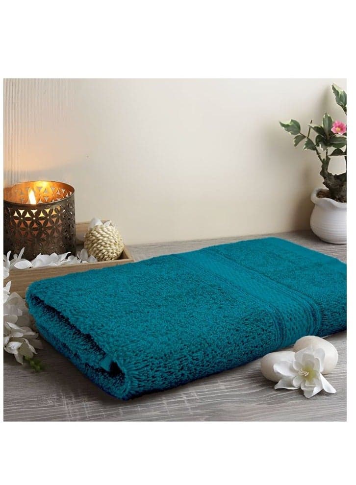 Daffodil (Turquoise Blue) Premium Kids Towel (60x110 Cm-Set of 1) 100% Cotton, Highly Absorbent and Quick dry, Hotel and Spa Quality Bath linen with Stripe Diamond Dobby-500 Gsm