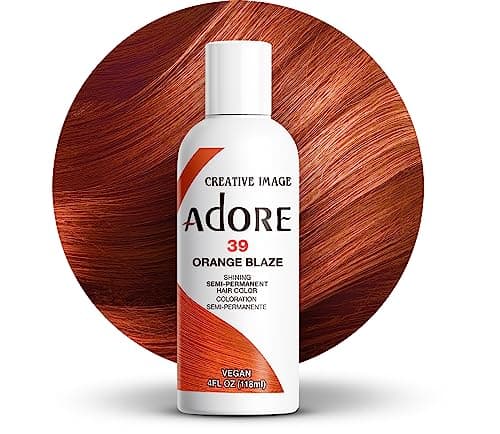 Adore Semi Permanent Hair Color Vegan and CrueltyFree Orange Hair Dye 4 Fl Oz 039 Orange Blaze Pack of 1