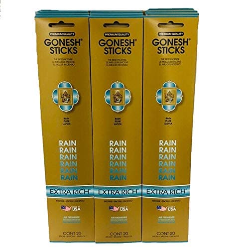 Gonesh Incense Sticks Extra Rich Collection Rain 12 Pack 20 SticksPack
