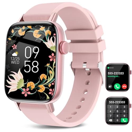 FTTMWTAG Smart Watch for Android iPhoneCall ReceiveDialRead MessageAI Control19 HD ScreenIP67 Waterproof Fitness SmartwatchBlood PressureHeart RateSpO2Sleep Monitor Light Pink