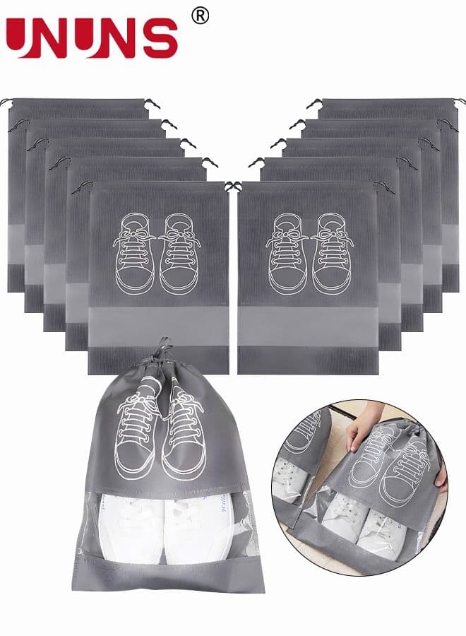 10PCS Travel Shoe Bags, Drawstring Non-Woven Shoe Storage Bags, Large Household Portable Shoes Organizers, Dustproof & Waterproof Sports Shoe Bags for Men Women