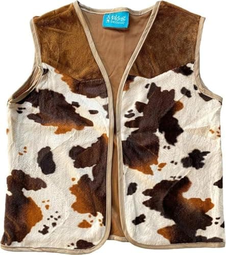 Making Believe Kids Brown Cowboy or Cowgirl Western Dress Up Vest Size 1012