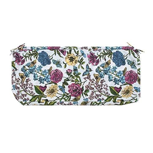 FUNHOME Outdoor Bench Cushion Cover 42 x18 x 3 inch,Water Resistant Cover with Zipper&Ties,Fade-Resistant Slipcover,Patio Porch Swing Cushion Cover Replacement Only,No Insert(Butterfly Flower)